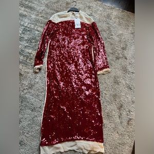 Zara Sequin red dress XS